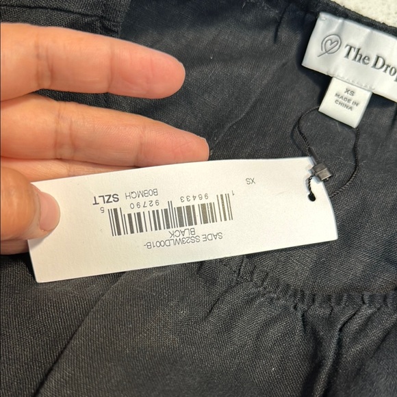 Black linen Sleeveless Dress - Picture 6 of 6